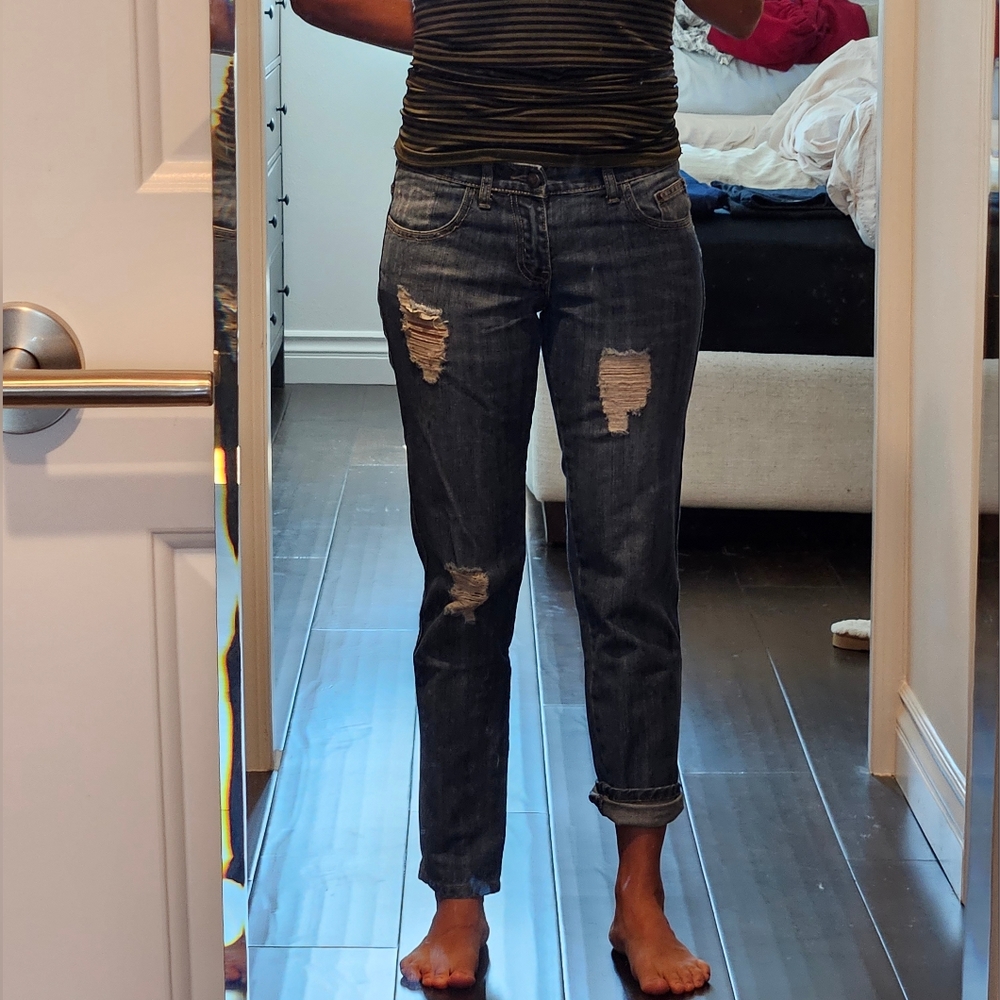 Forever21 Low-Rise Rigid Ankle Boyfriend Jeans, sz 26